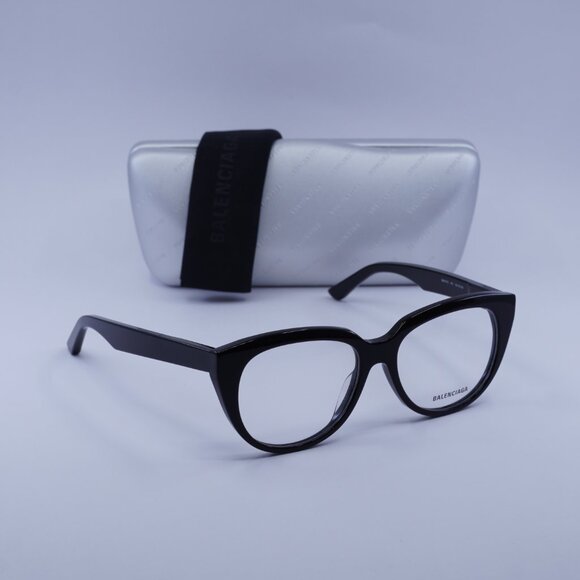 Balenciaga BB0131O 001 Cat Eye Eyeglasses 53mm - Black - Picture 5 of 9
